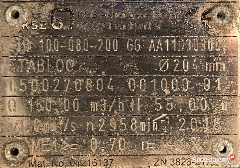 pompa KSB 30kW 2955obr Pigża