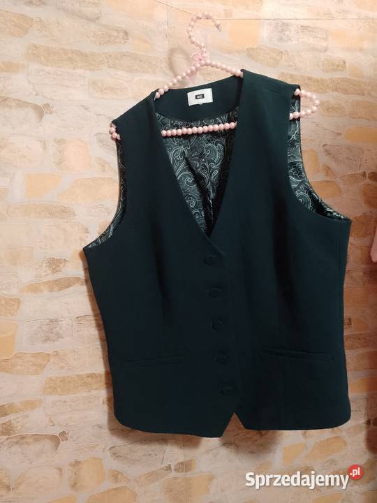 463XL WEw Zielona biznesowa kamizelka