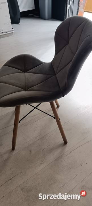 Krzesło welurowe szare Toruń