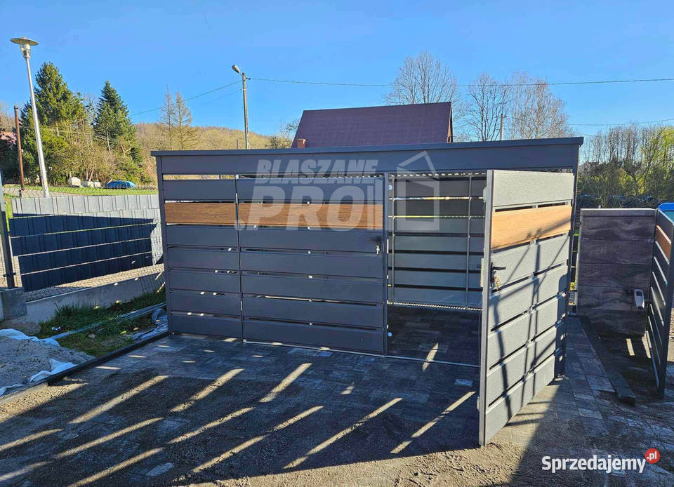 Wiata śmietnikowa 4x21m Antracyt jasny orzech śląskie sprzedam