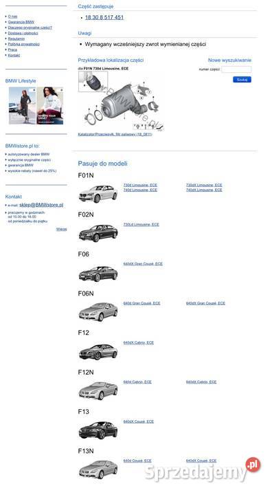 BMW F01 F02 F06 F12 F13 DPF Katalizator oryginał sprzedam