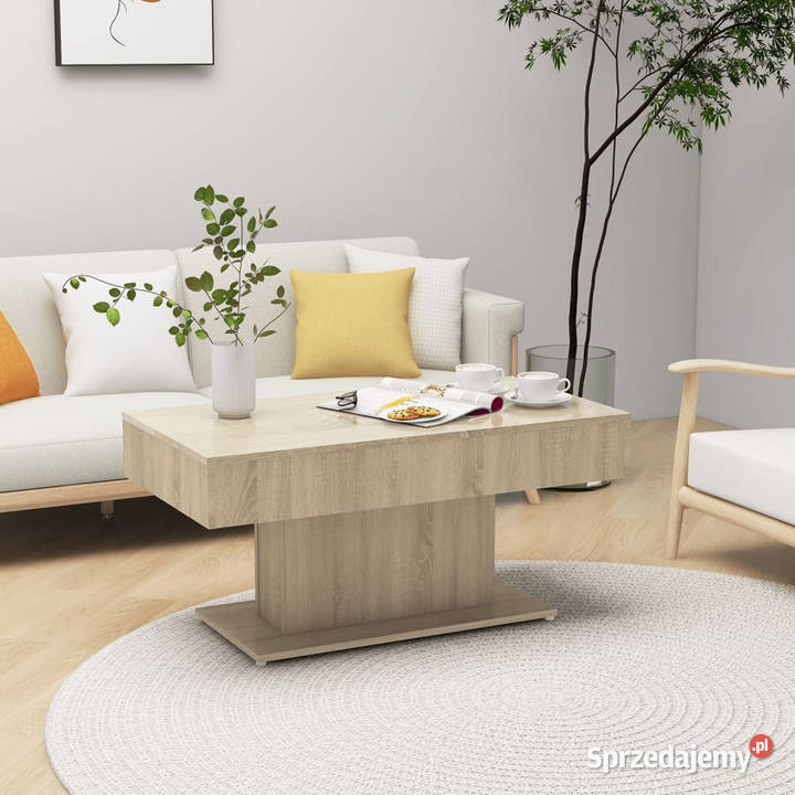 Stolik kawowy dąb sonoma 96x50x45 materiał Warszawa
