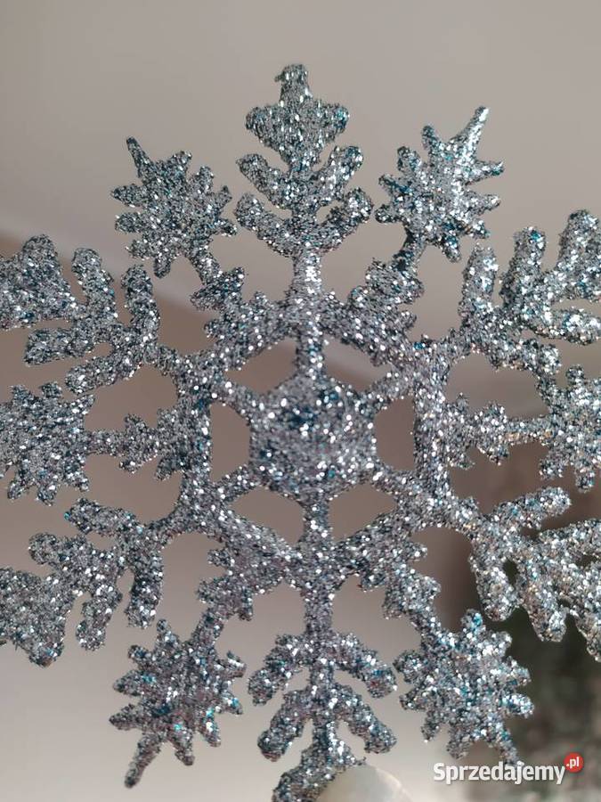 24 śnieżynki srebrne bordowe turkusowe sprzedam