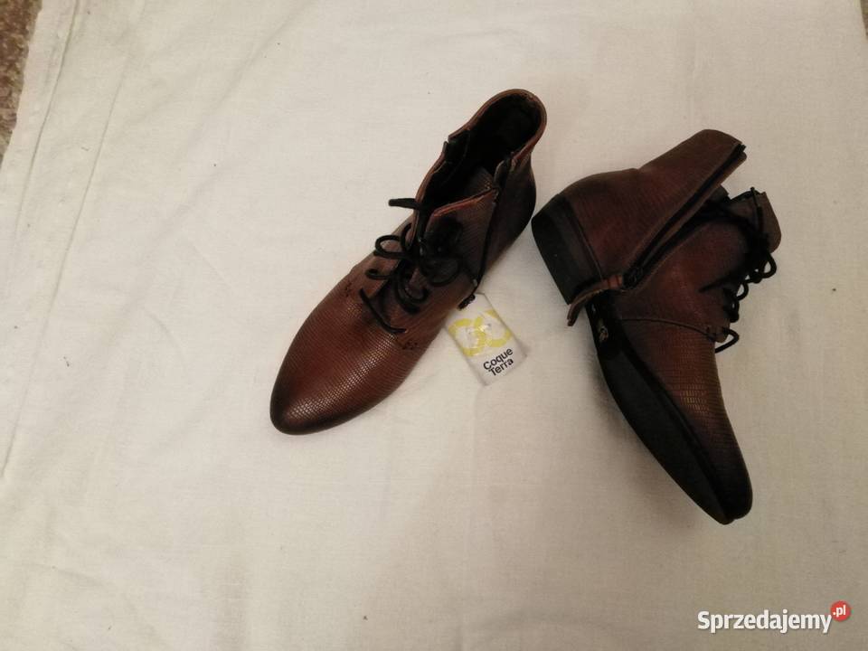 Śliczne trzewiki brązowa skóra naturalna miękkie Częstochowa