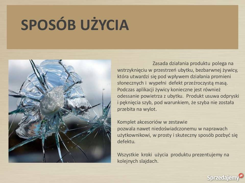 Zestaw naprawczy szyby samochodowej do szyb klej Części Kraków