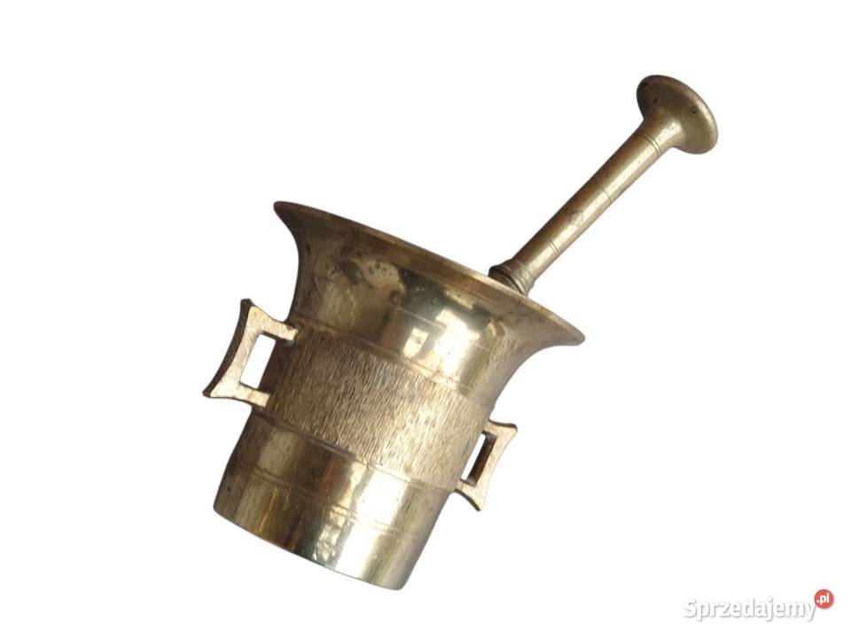 Stary mosiężny moździerz kuchenny sygnowany lata Cieszyn