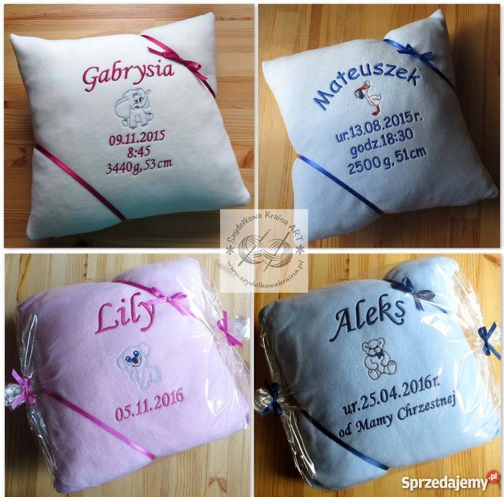 Poduszka z IMIENIEM DZIECKA haftem PREZENT Toruń