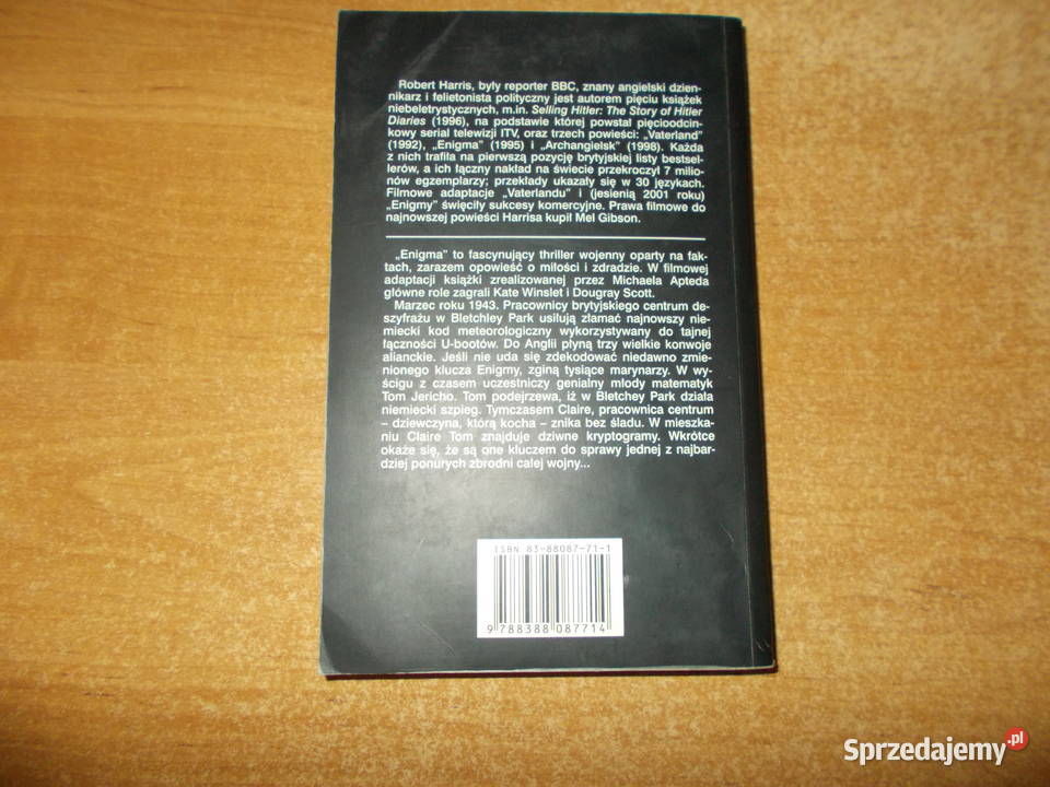 Robert Harris Enigma thrillery, sensacyjne Głubczyce