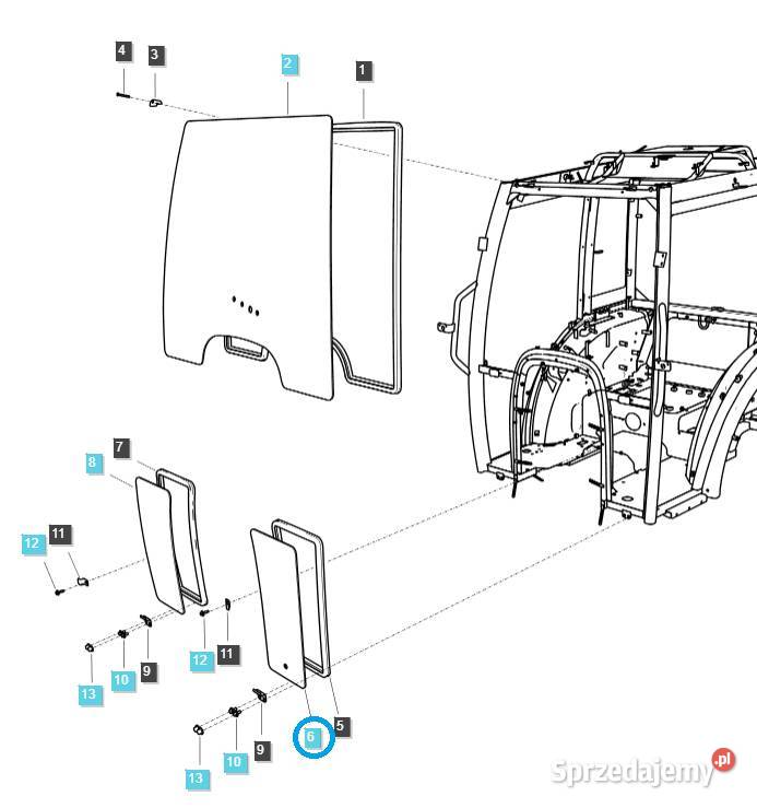 Szyba przednia dolnego okna lewa TRG863 LS