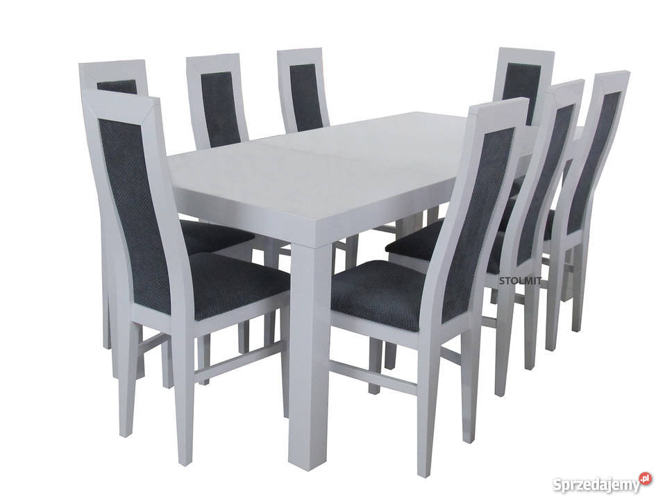 Stół biały z 8 krzesłami - elegancki zestaw na wymiar