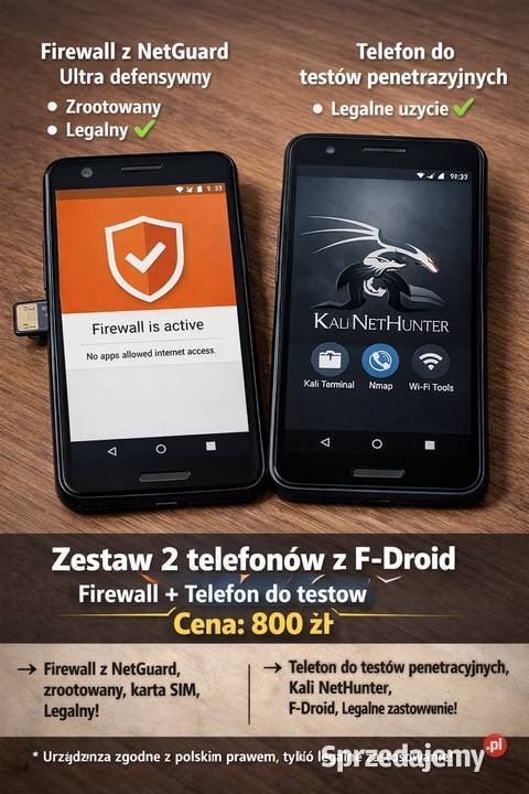 Telefony do testów penetracyjnych Anonimowość w Toruń sprzedam