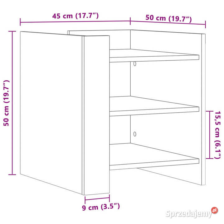 Szafka nocna szary dąb sonoma 45x50x50 WM848295 Warszawa