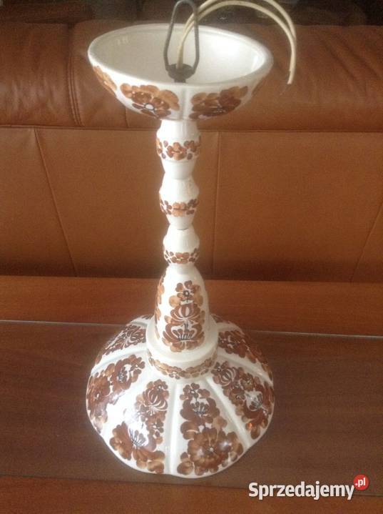 Lampa wisząca fajansowa ręcznie malowana Porcelana i szkło opolskie Opole sprzedam