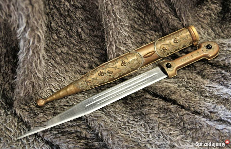 Oryginalny kindżał kamakaukaski brąz ostry