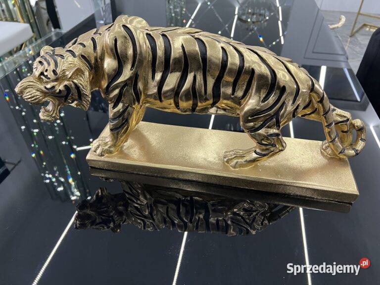 nowoczesna figurka złoty tygrys premium duża hit