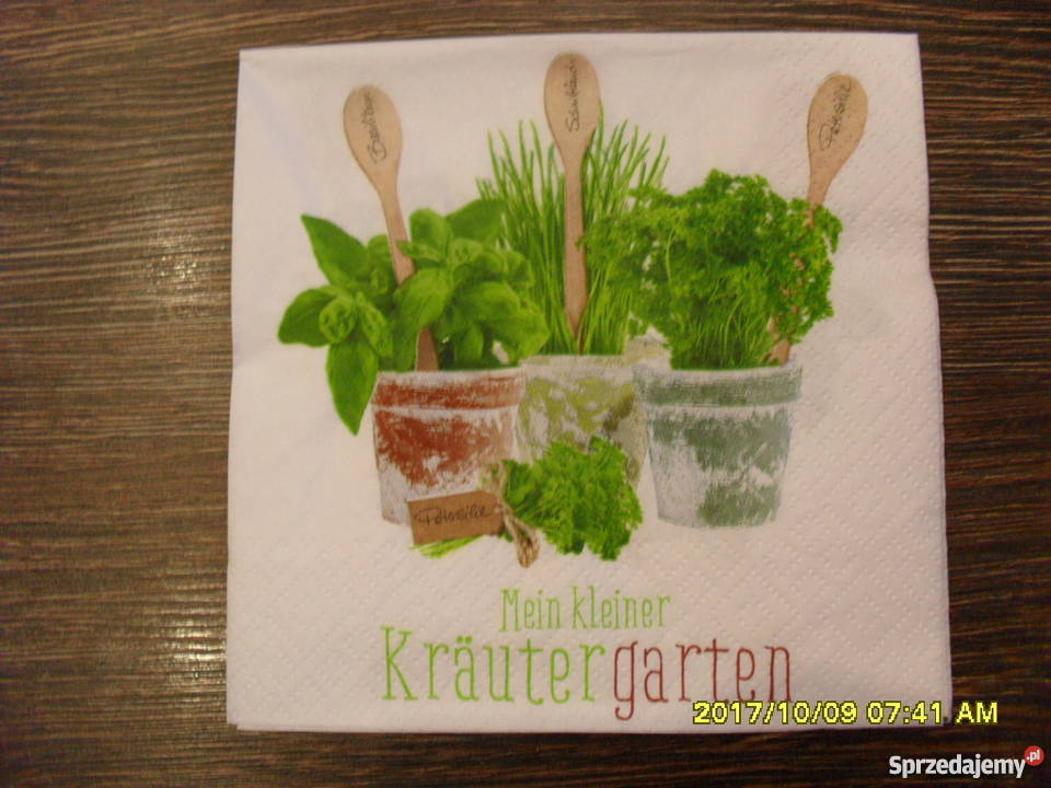 Zestaw serwetek do decoupage z ziołami sprzedam
