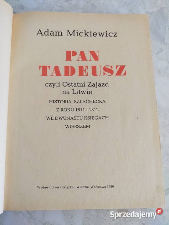 Pan Tadeusz A Mickiewicz Siedlce