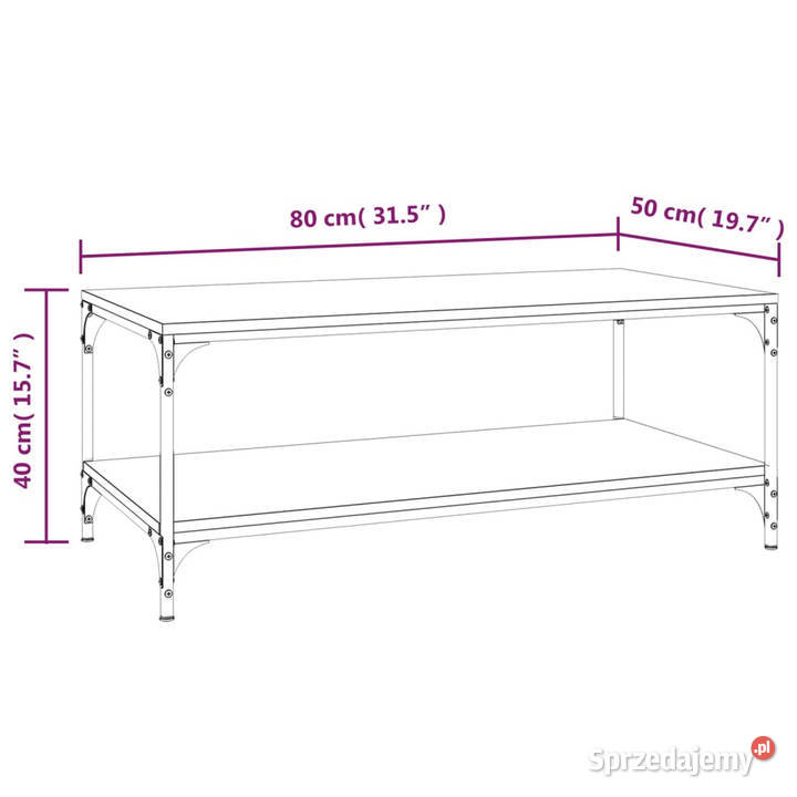 Stolik kawowy dąb sonoma 80x50x40 materiał Warszawa