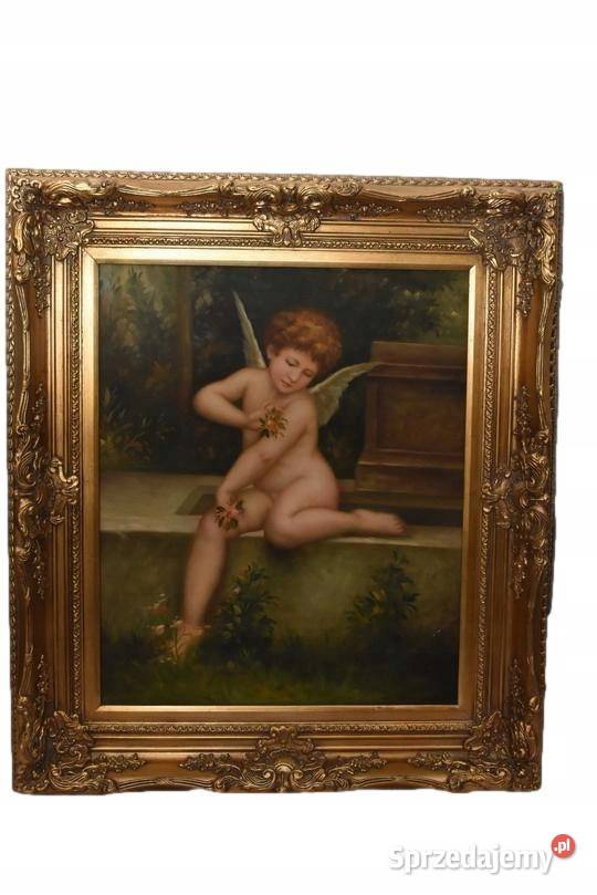 Zakochany Amor Aniołek Anioł Złota Rama Obraz Kraków