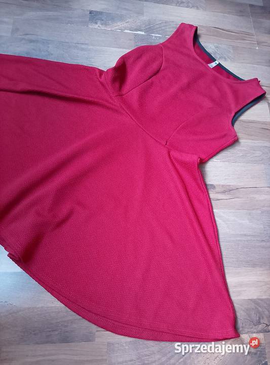 Bordowa sukienka na co dzień rozmiar L Nysa