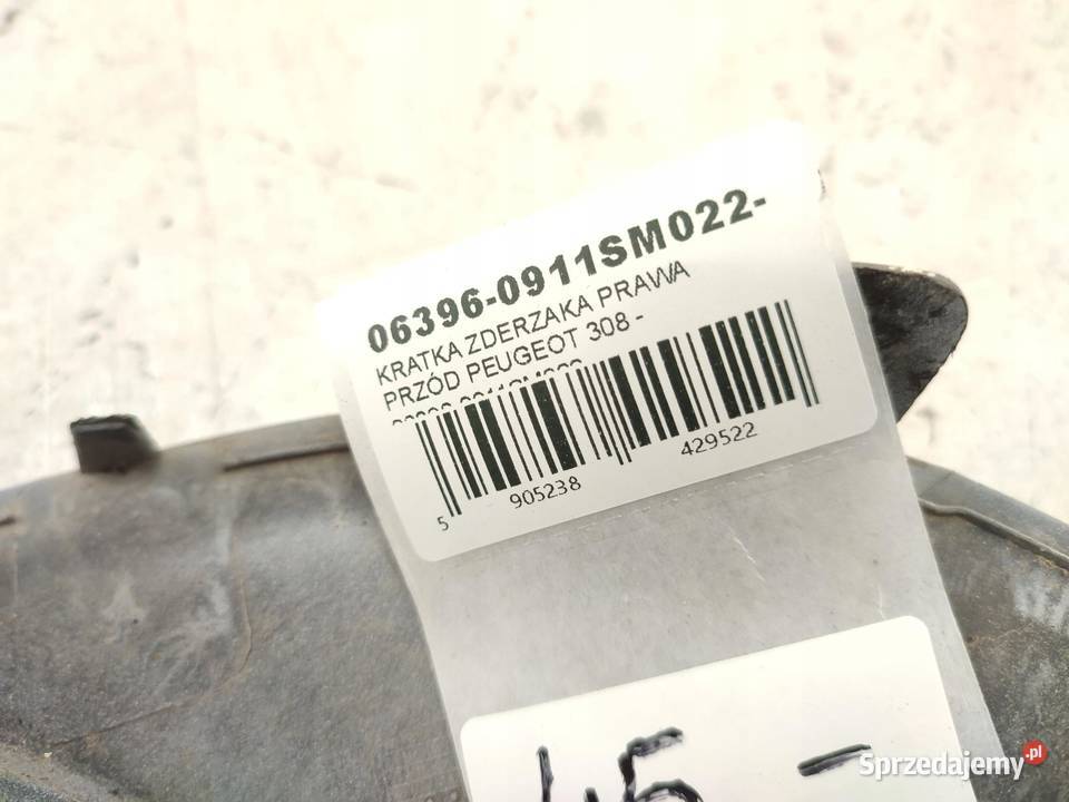 KRATKA ZDERZAKA PRAWY PRZÓD PEUGEOT 308 S2014