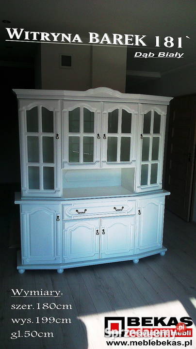 Stylowa Biała Komoda 180 2s2DFloT Dąb 82cm