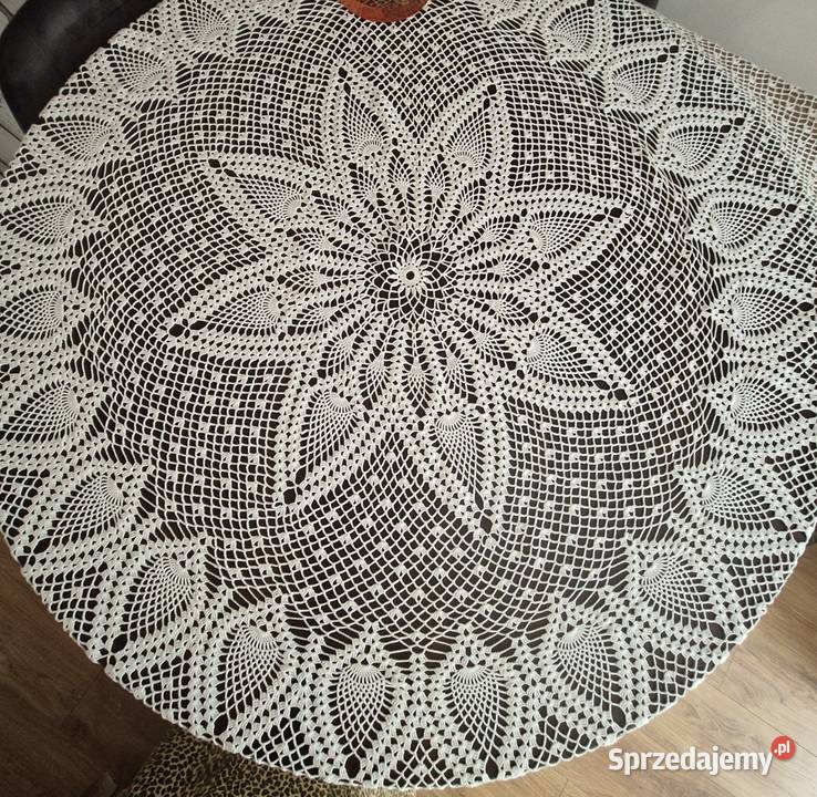 Niezwykły obrus szydełkowy handmade Biały 200 Warszawa