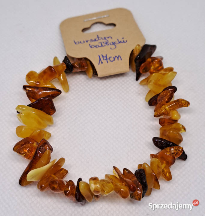 Bransoletka z bursztynu bursztyn sieczka koniak Warszawa