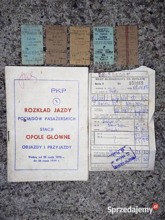 Oryginalny zestaw PKP PRL rozkład jazdy Opole sprzedam