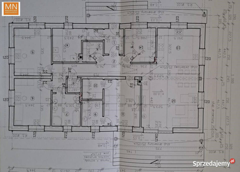sprzedaży gruntu 1600m2 Kocmyrzów Sprzedaż małopolskie