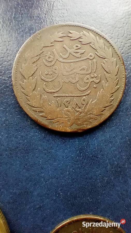 Stare monety 2 Kharub 1872 Tunezja podkarpackie