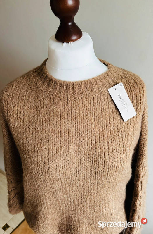 Sweter damski ciepły gruby splot oversize