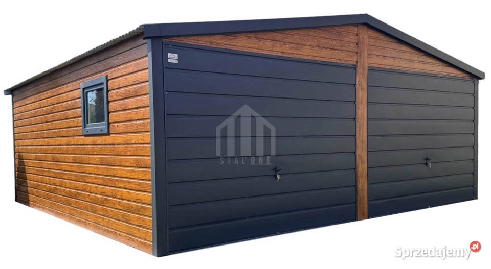 Garaż blaszany 6x5m 2x brama uchylna okno dach Grudziądz