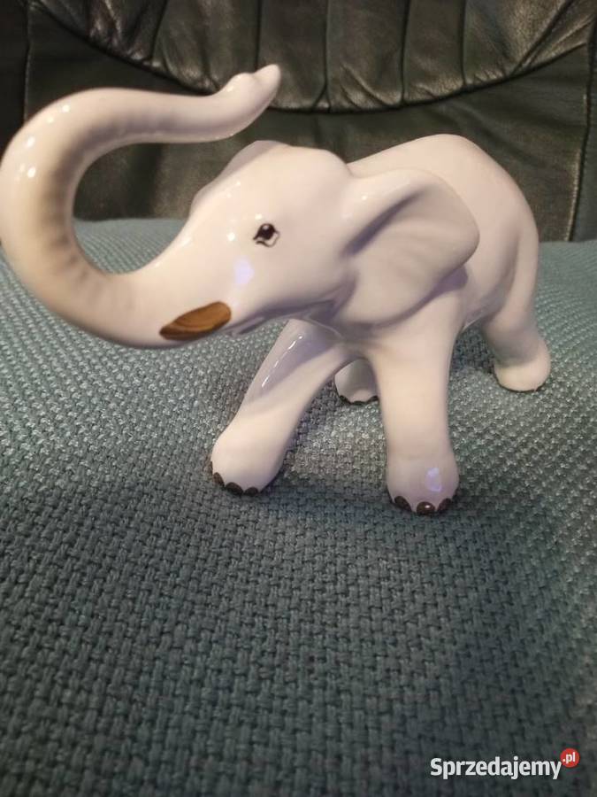 Słoń porcelanowy PRL śląskie Tychy