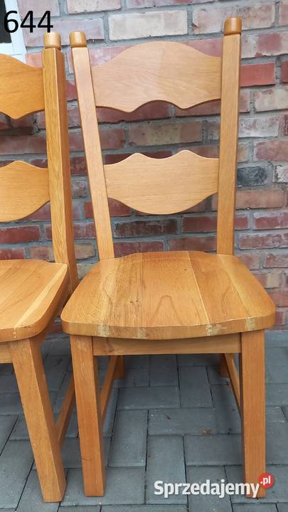 Krzesła dębowe drewniane 4 rustykalne twarde Gawroniec