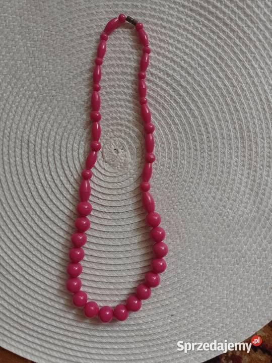 Różowe korale z Londynu naszyjnik wisiorek Top małopolskie Kraków sprzedam