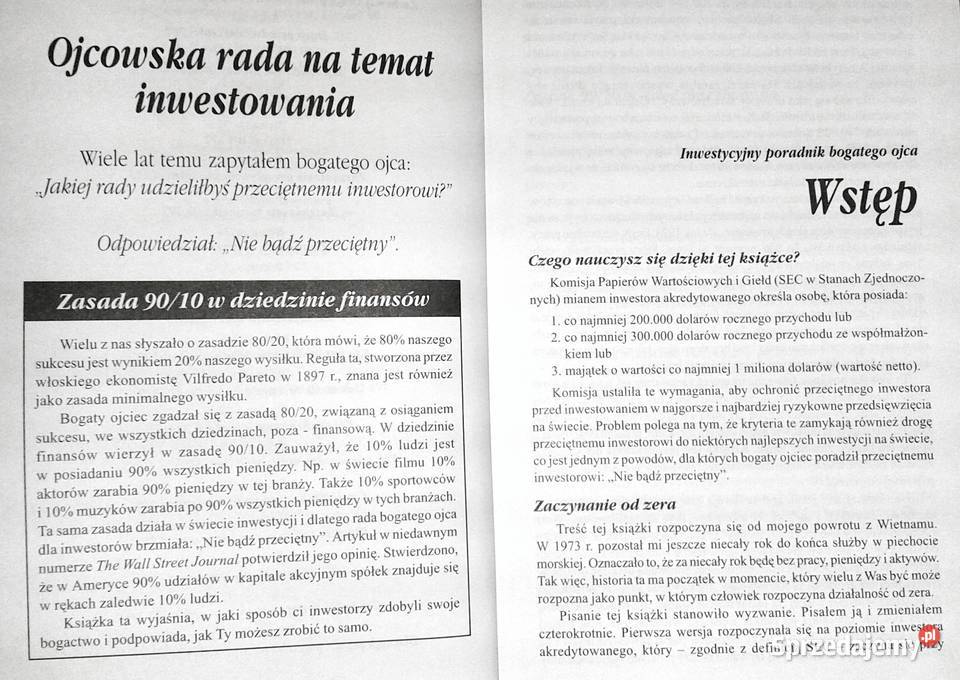 Inwestycyjny poradnik Bogatego Ojca Robert T sprzedam