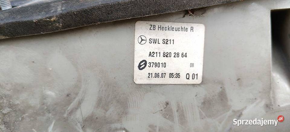 Lampa Tył Prawa Mercedes W211 Lift EKlasa 0609r Części samochodowe sprzedam