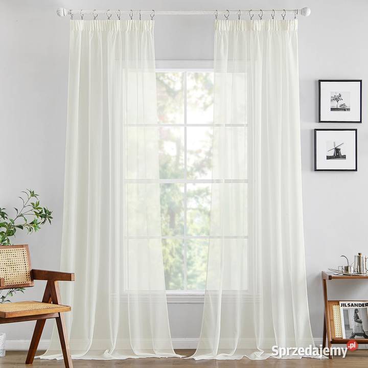 Zasłony z taśmą marszczącą 140 x 215 2 Biała Myszyniec sprzedam