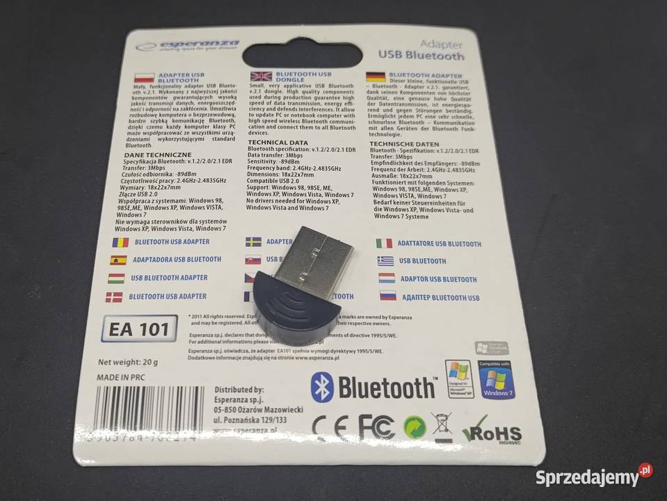 Adapter USB Bluetooth do komputera laptopa