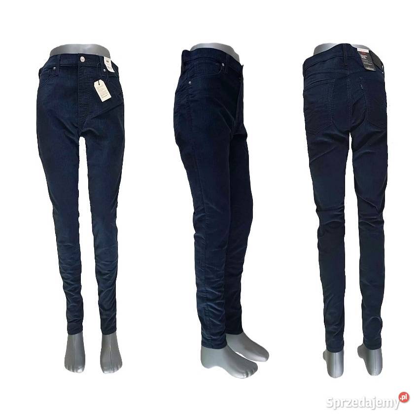 Damskie sztruksy Levis Mile rurki wysoki stan Spodnie Tarnowskie Góry