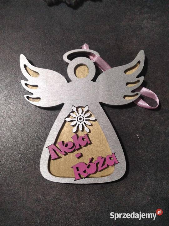 Bombka drewniana z dowolnym imieniem święta