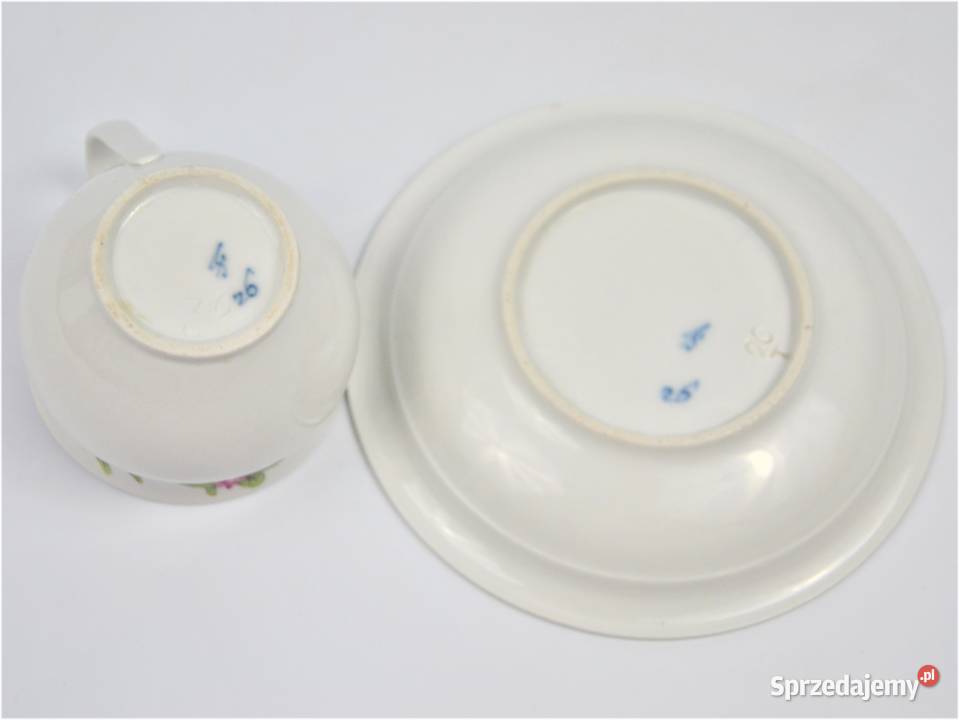 Filiżanka Biedermeier Frstenberg uchwyt Campaner Bronisze