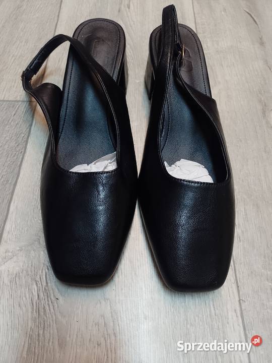 41 Czarne czółenka wieczorowe z odkrytą piętą inna Kraków sprzedam