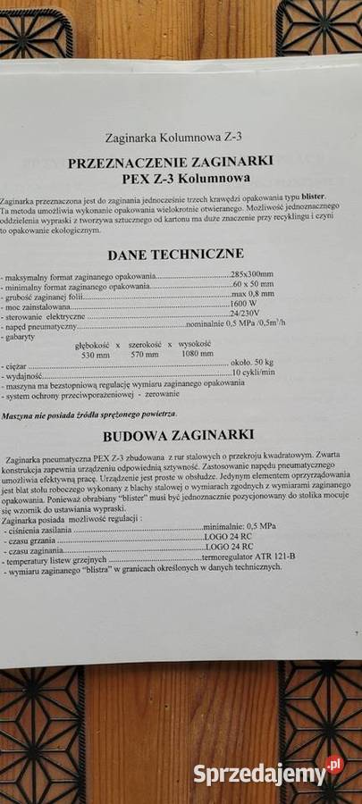 Zaginarka kolumnowa PEX Z3