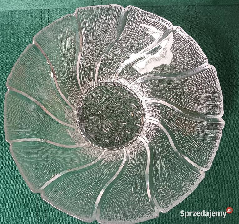 Duża owocarka misa szklana PRL vintage Zbylitowska Góra