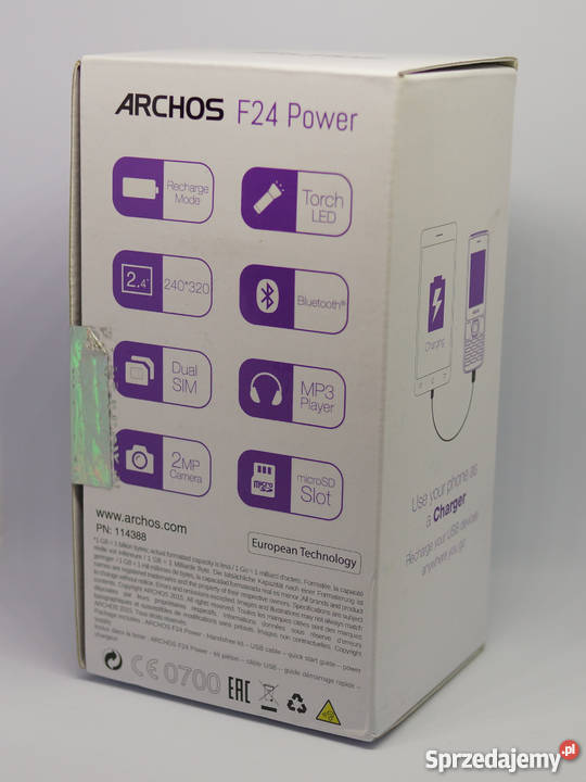 Telefon Archos f24 PowerBank Dual Sim Latarka Slot kart pamięci Krosno