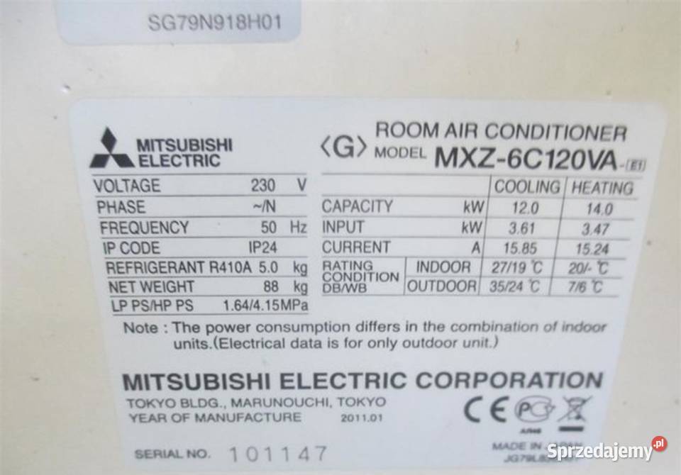 Mitsubishi electric mxz 6c120va