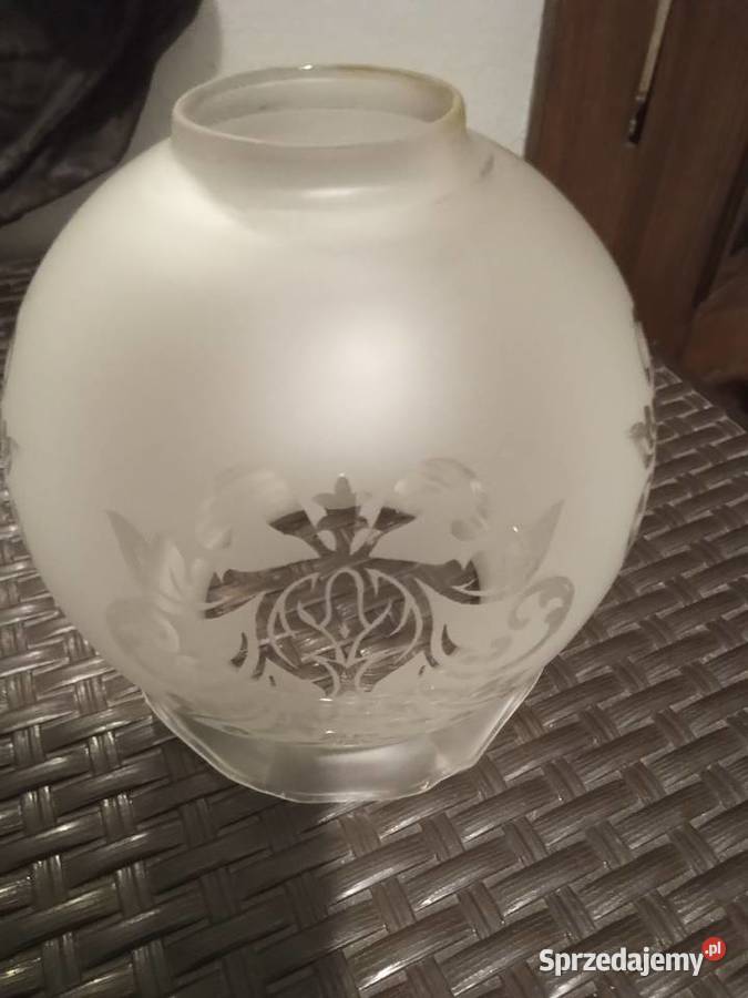 Szklany klosz do lampy kinkietu vintage śląskie Tychy