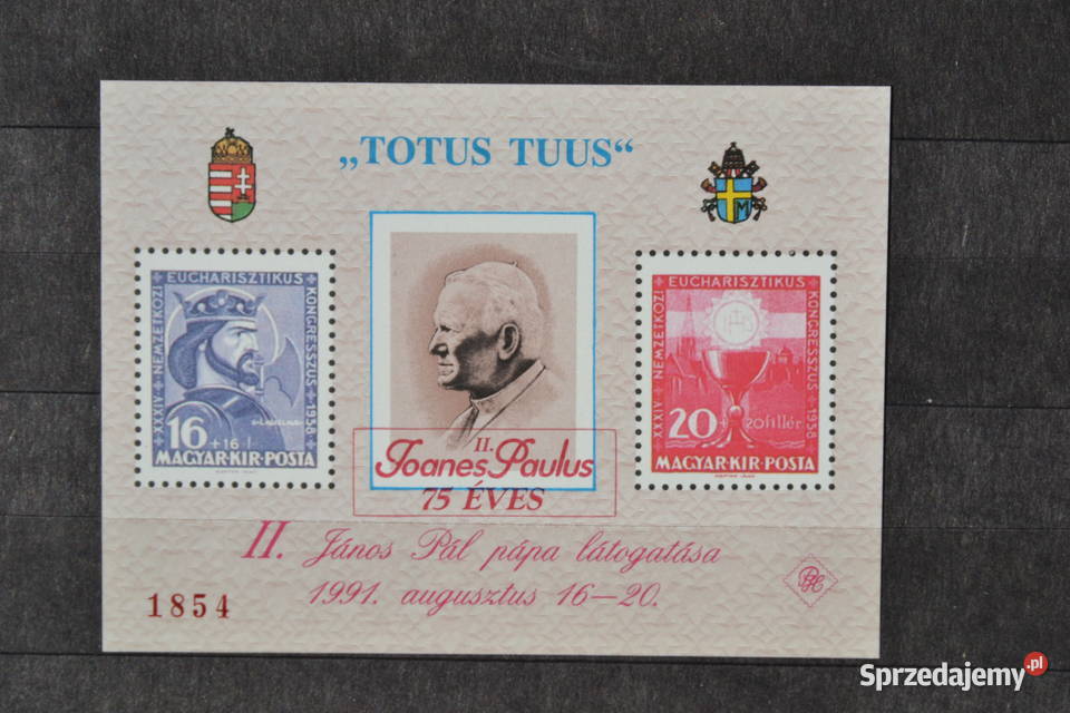 Znaczki Papież Jan Paweł II Węgry Blok sprzedam